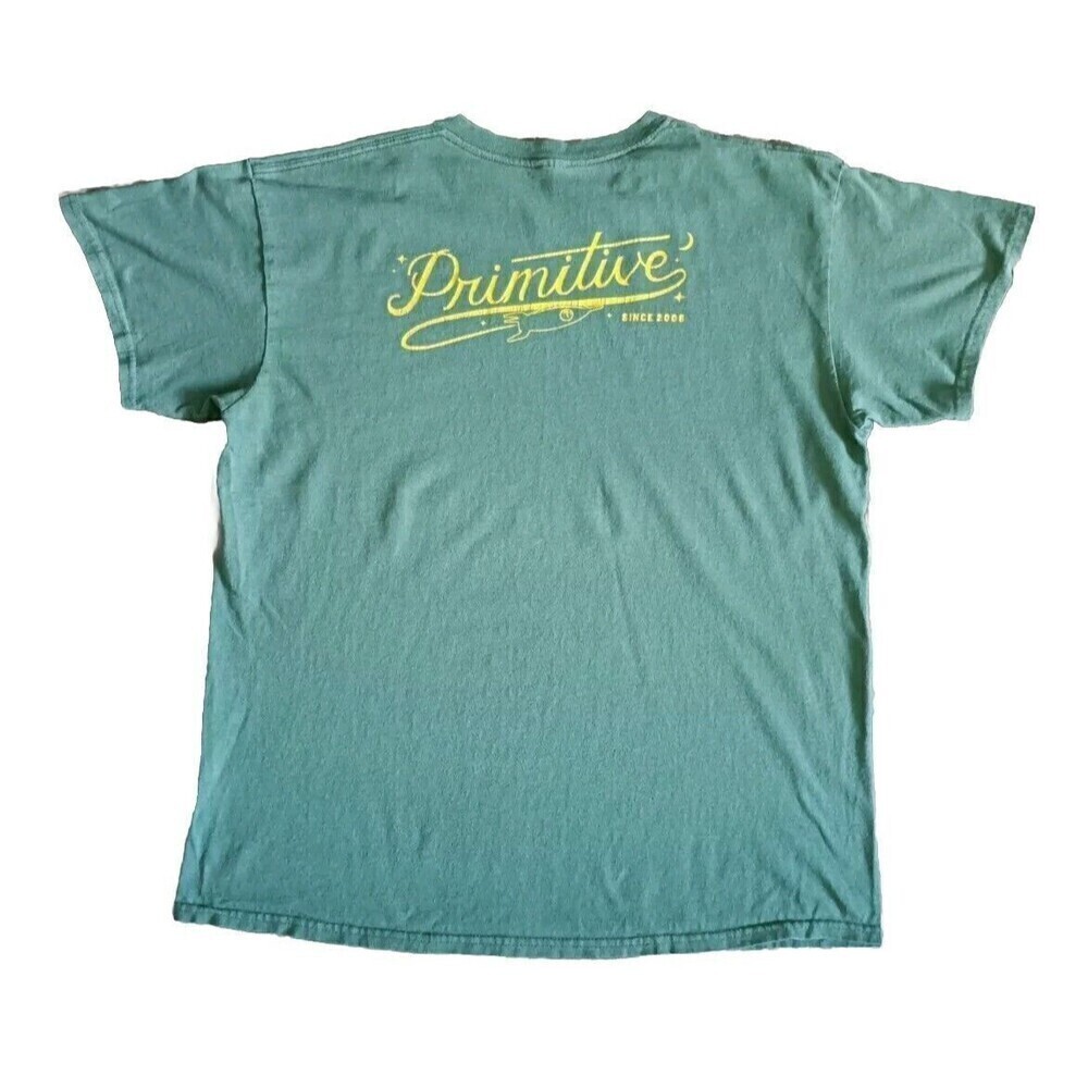 Primitive Apparel T-Shirt Men's Size Large Green Double Sided Graphic